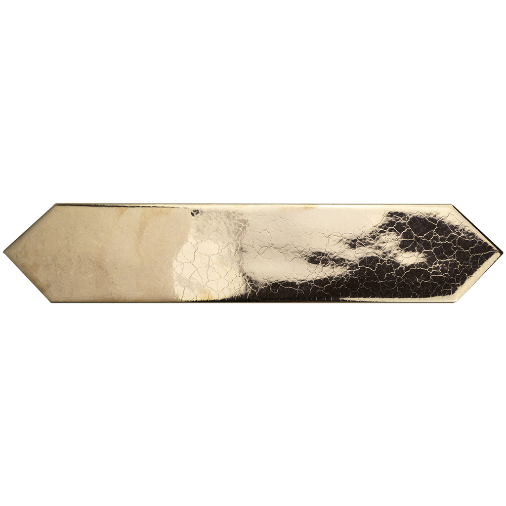 Outlet Artikel: Rustic Wandtegel Spike 5x25cm Spike Glossy Gold - 4.5 pak / 2.4m2